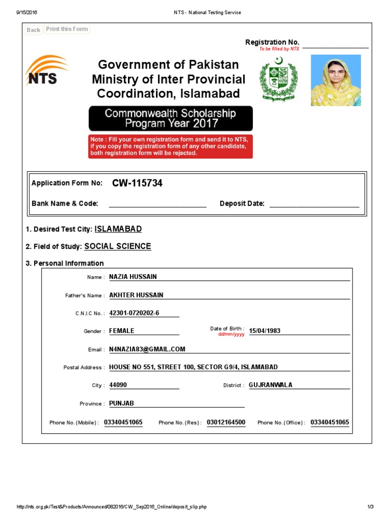 NTS - National Testing Service | PDF | Islamabad | World Politics