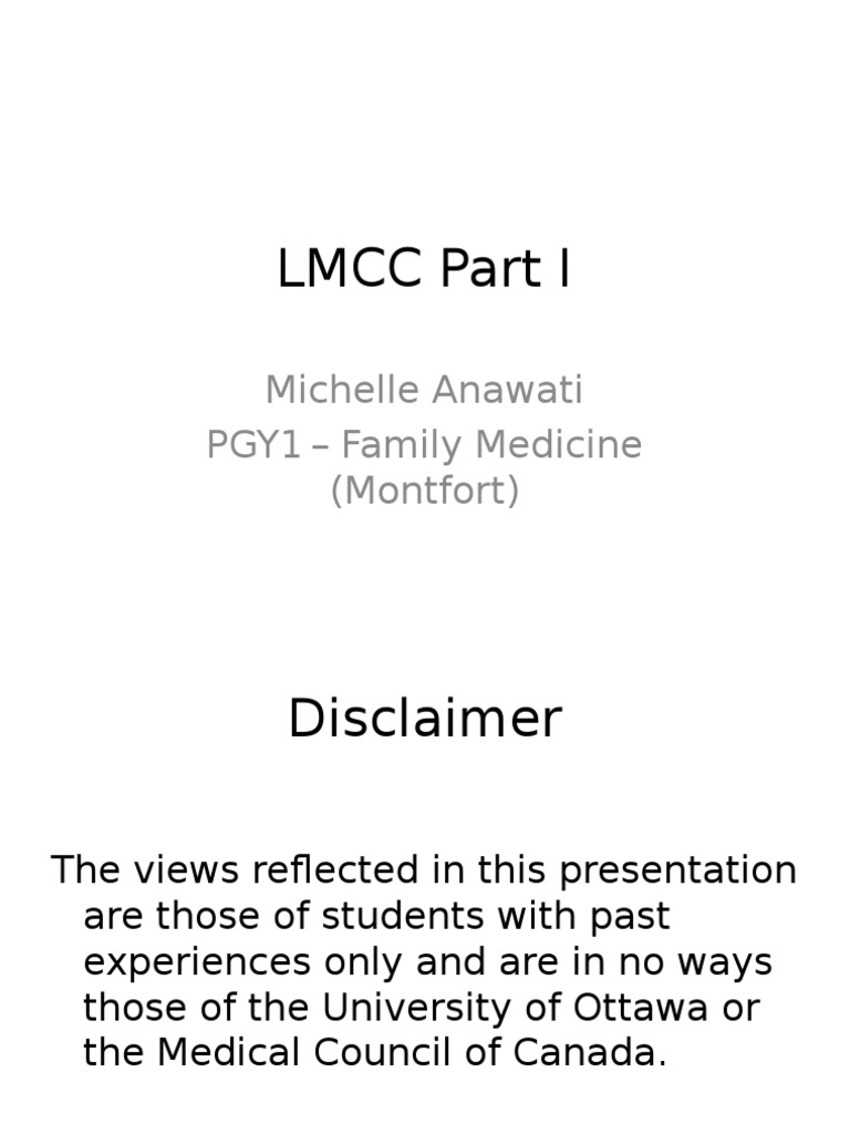LMCC Part I - 2011 Michelle Anawati Final Version | PDF | Family ...