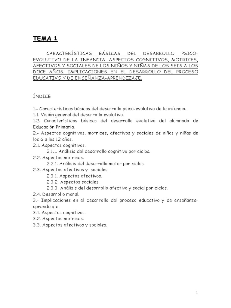 Tema 1 Primaria Nuevo | PDF | Educación primaria | Aprendizaje