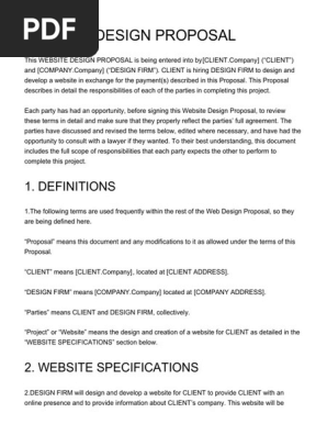 Website Design Proposal Template