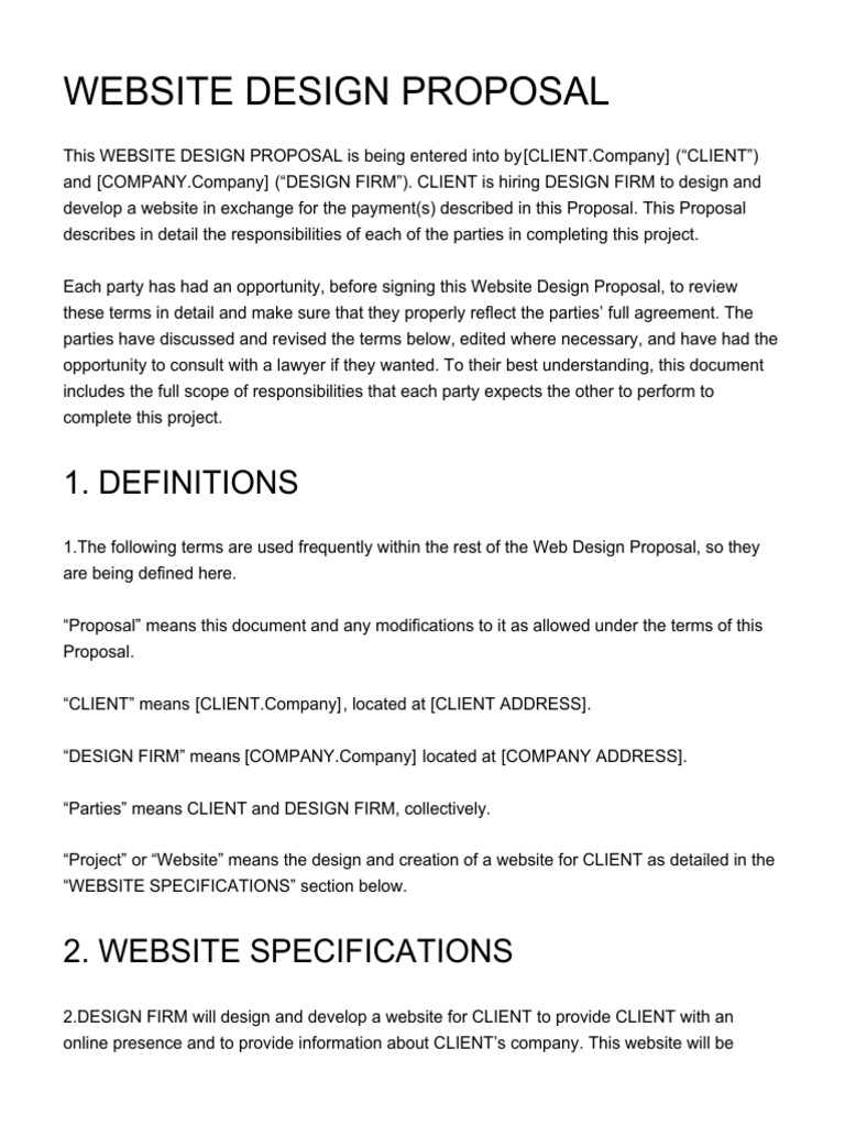 Website Design Proposal Template | PDF | Websites | Web Design