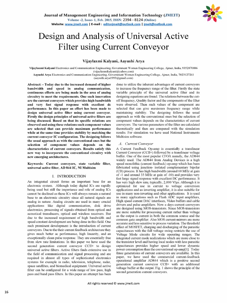 Universal Active Filter PDF