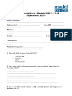 Formular de Aplicare - Modelul OSCE, 15-18 Septembrie 2016