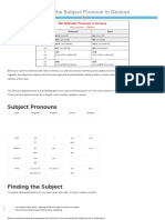 Finding The Subject Pronoun in German