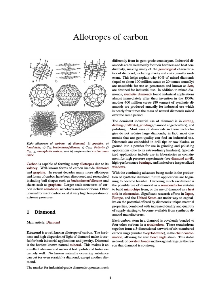 Overview of Carbon Allotropes | PDF | Fullerene | Carbon