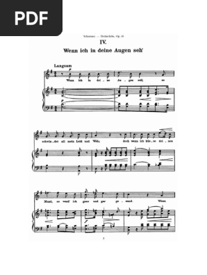 Schumann Wenn Ich Deine Augen Seh