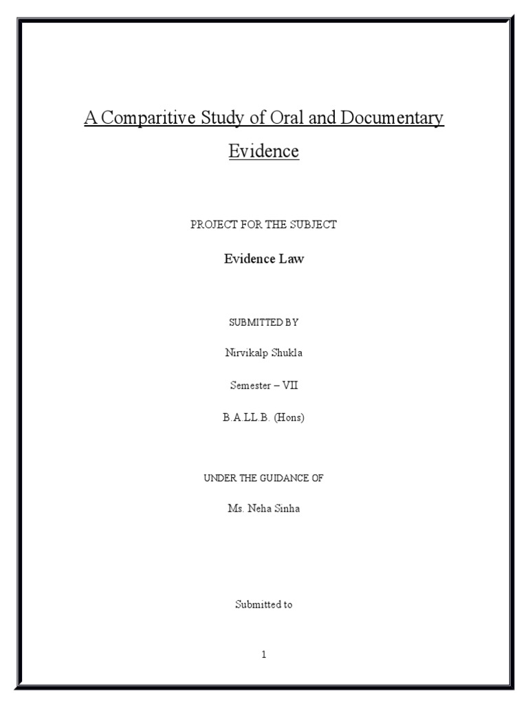 Comparative Study of Evidence Types | PDF | Evidence (Law) | Evidence