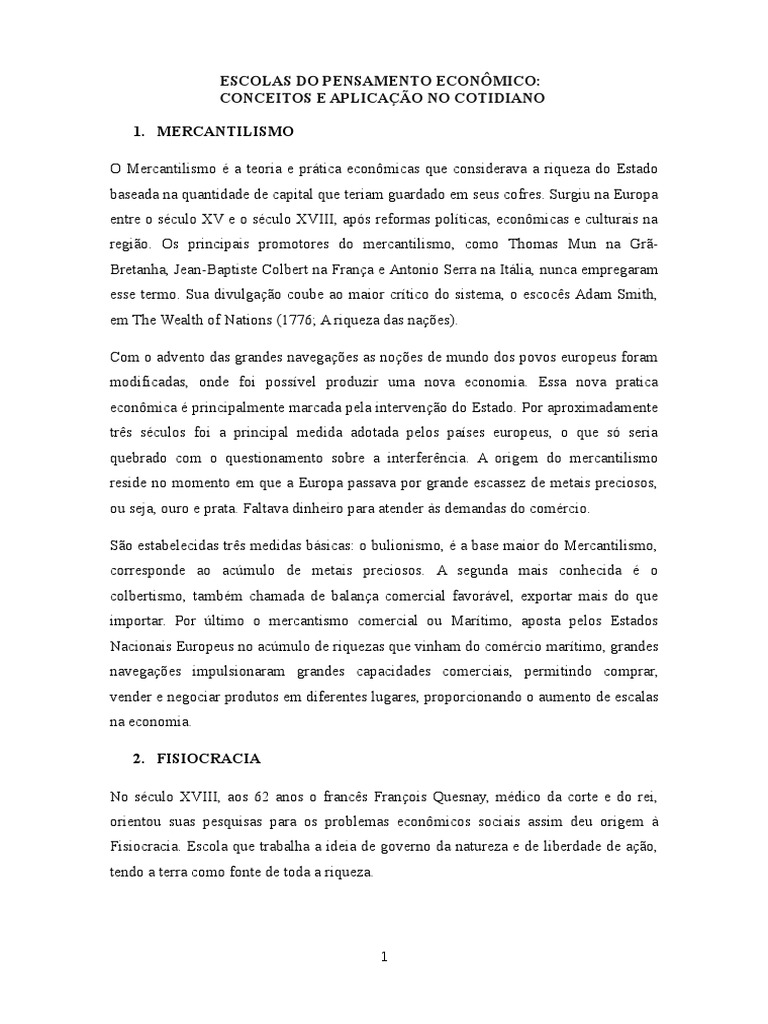Escolas de Pensamento Econômico Explicadas | PDF | Neoliberalismo ...