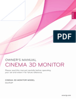 Cinema 3D Monitor: Owner'S Manual