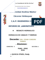 Informe1 de Hidraulica Resalto Hidraulico