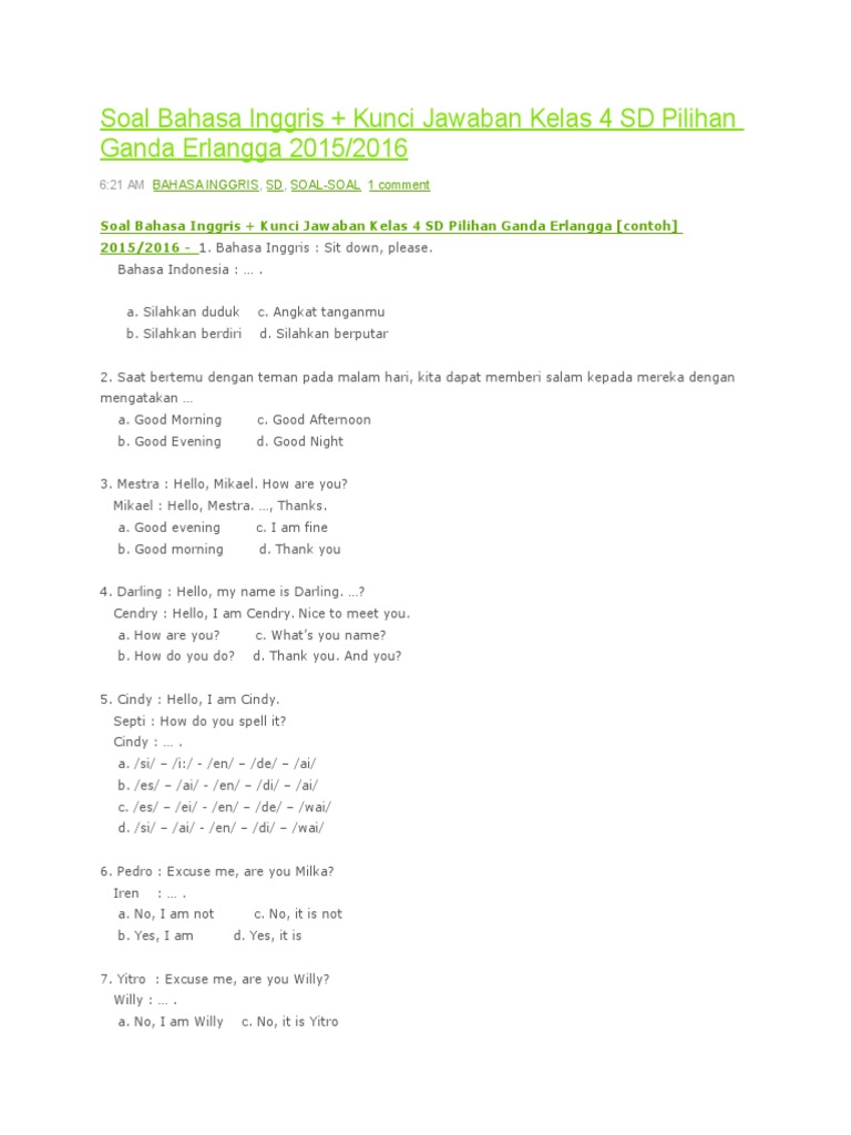 √ 15 kunci jawaban soal un bahasa inggris smp 2015 pics