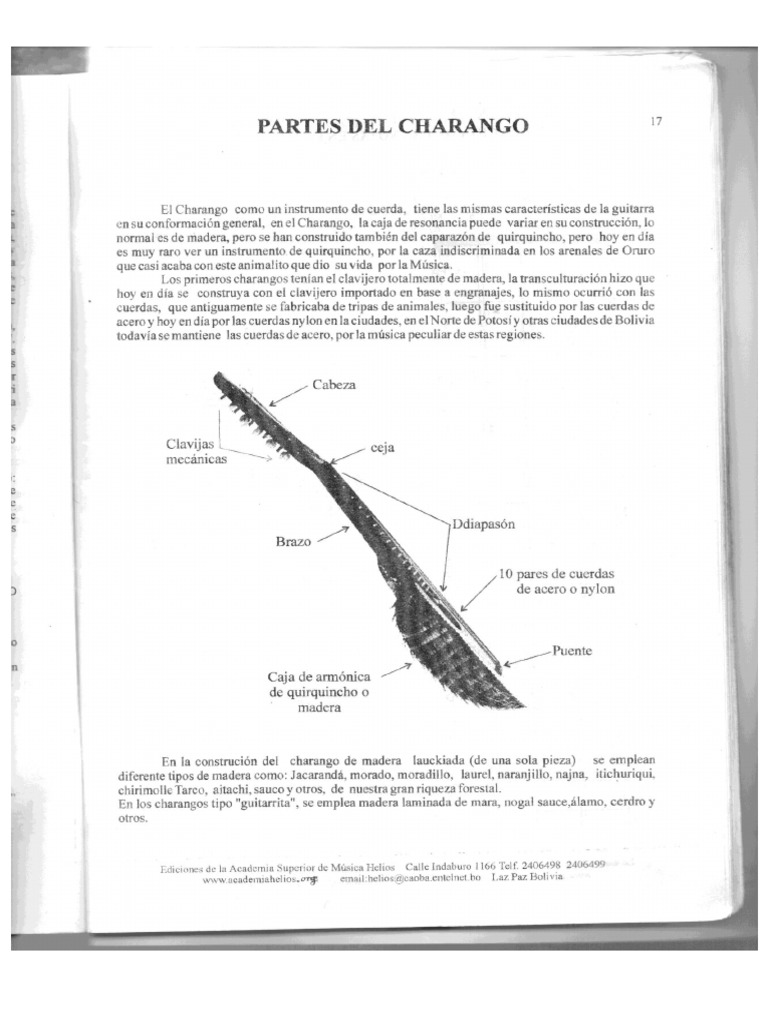 Partes Del Charango Pdf Producción Musical Organologia