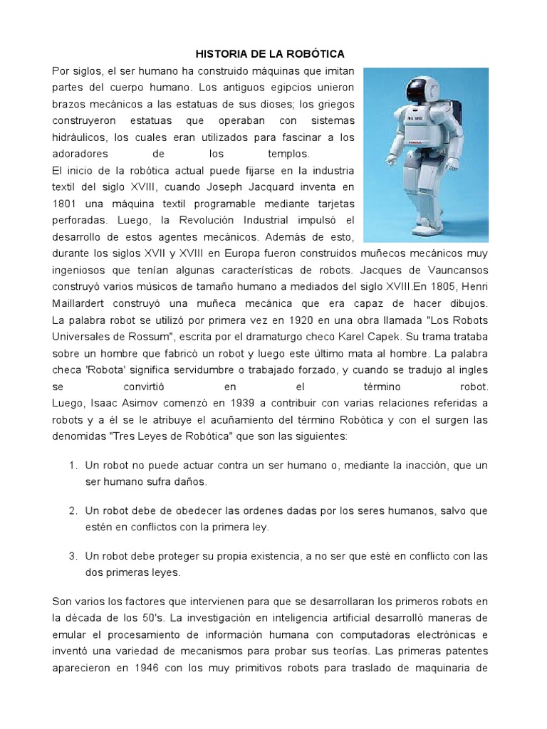 Historia de la Robótica y Avances en Perú | PDF | Robot | Robótica