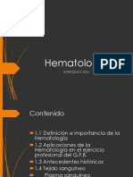 Introduccion a la hematologia