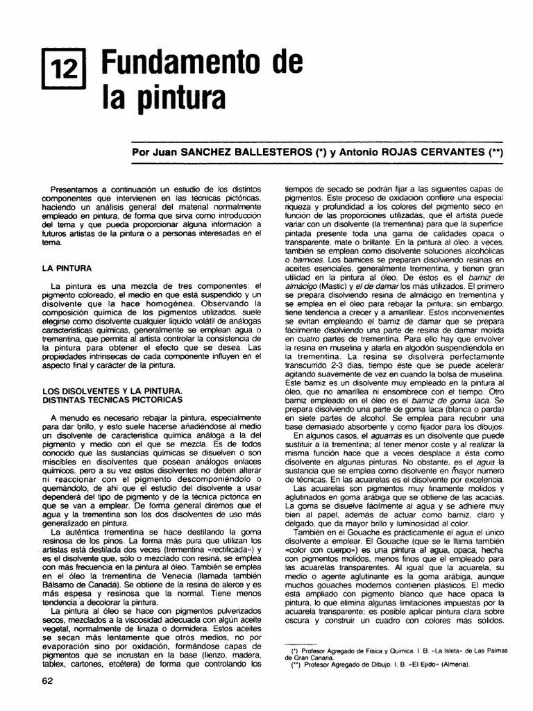 Fundamentos de la Pintura y sus Componentes | PDF | Pinturas | Pigmento