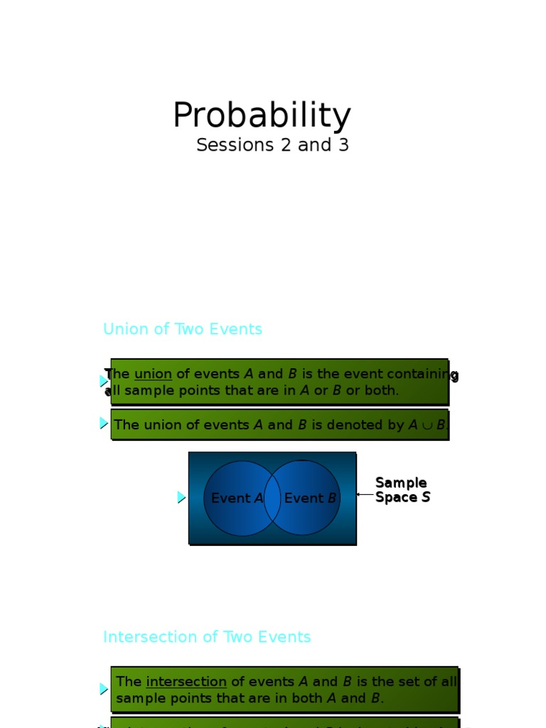 Probability Sessions 2 and 3 | PDF | Probability | Scientific Modeling