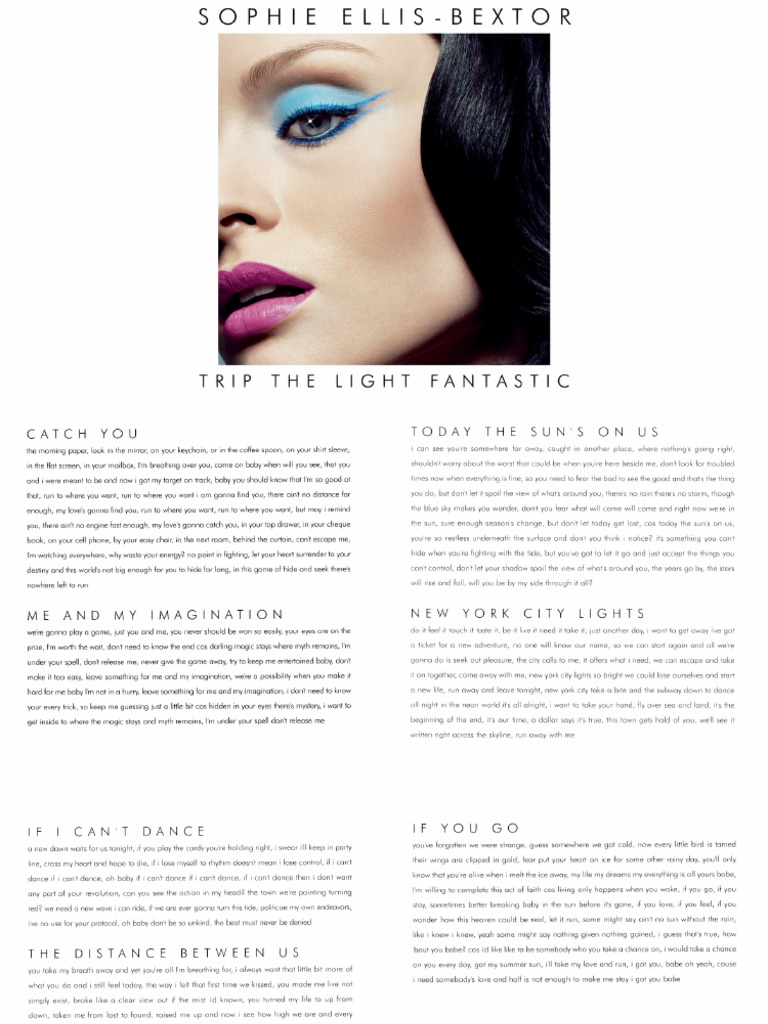 Trip The Light Fantastic Digital Booklet Sophie Ellis Bextor