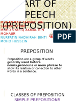 Part of Speech (Preposition)