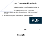 Simple Versus Composite Hypothesis: Week 9 1