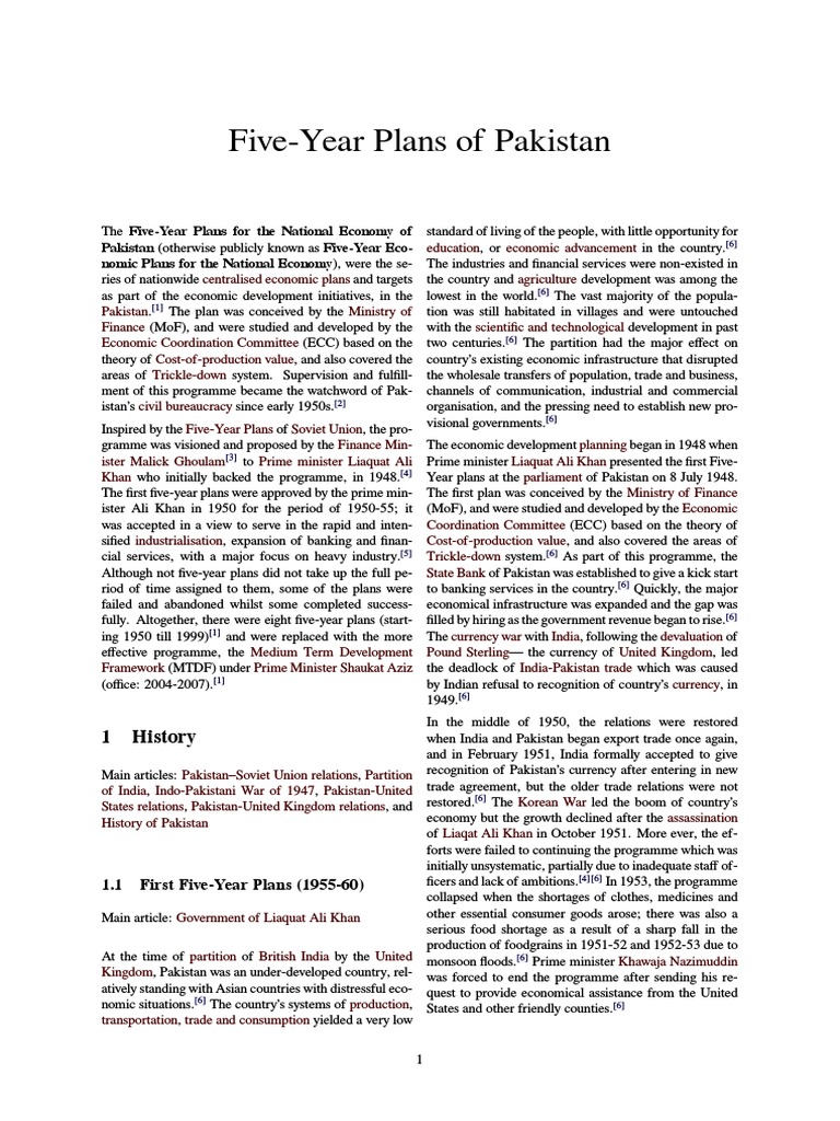 Five Year Plans Of Pakistan Pdf Government Of Pakistan Pakistan