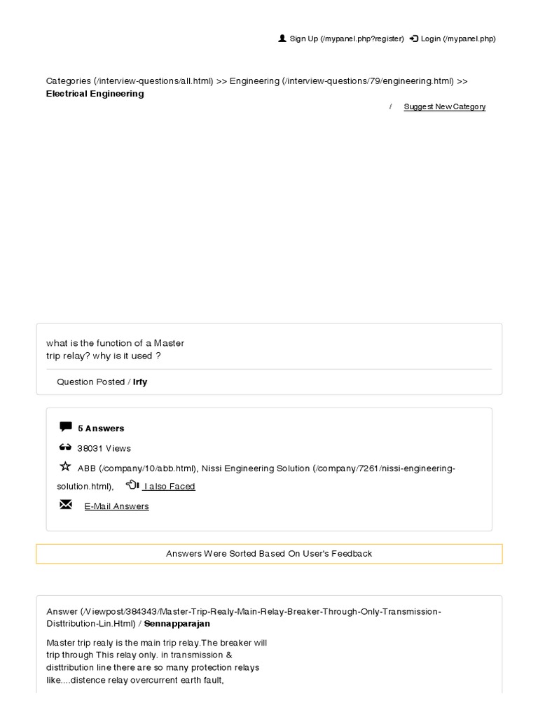 What Is The Function of A Master Trip Relay Why Is It Used PDF