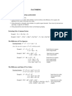 Factoring: Summary of Steps For Factoring A Polynomial
