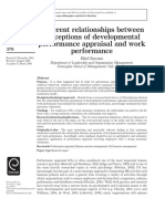 Different Relationships Between Perceptions of Developmental Performance Appraisal and Work Performance