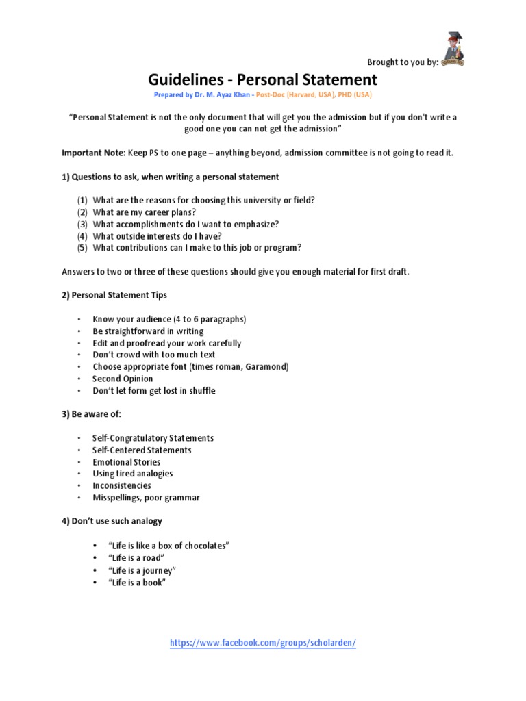 Apa style personal statement image