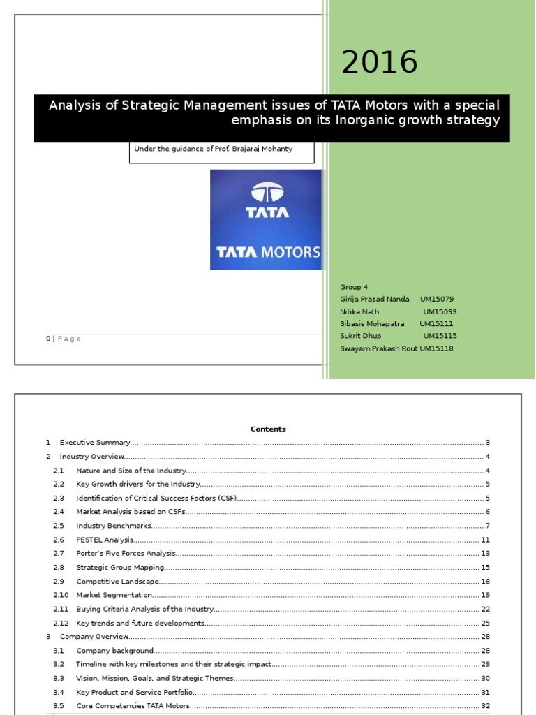 STM - TATA MOTORS LIMITED - Group 04 - SectionB | PDF | Car | Luxury ...