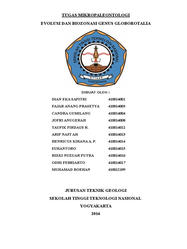 EVOLUSI GENUS GLOBOROTALIA PDF