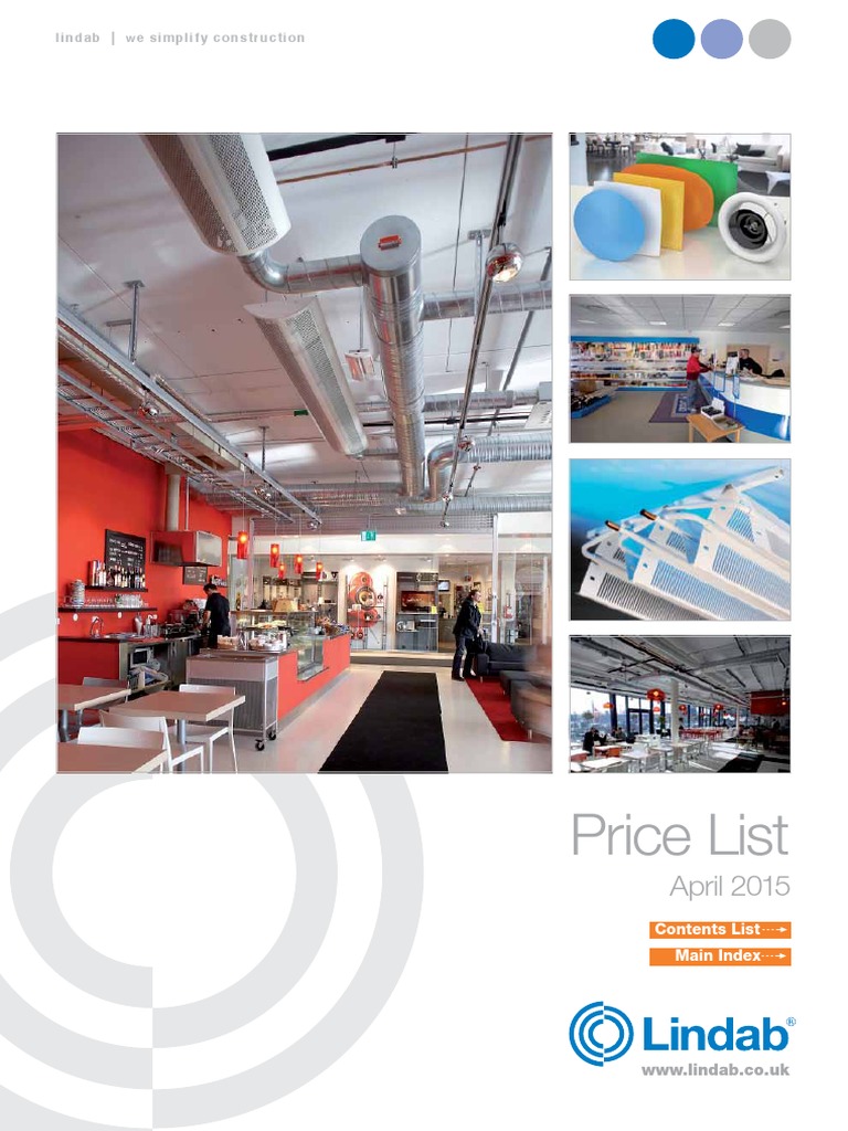 Lindab Price List 2015 PDF, PDF, Duct (Flow)