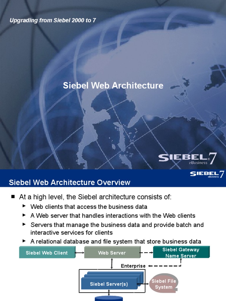 Siebel Web Architecture Overview | PDF | Web Server | Internet & Web