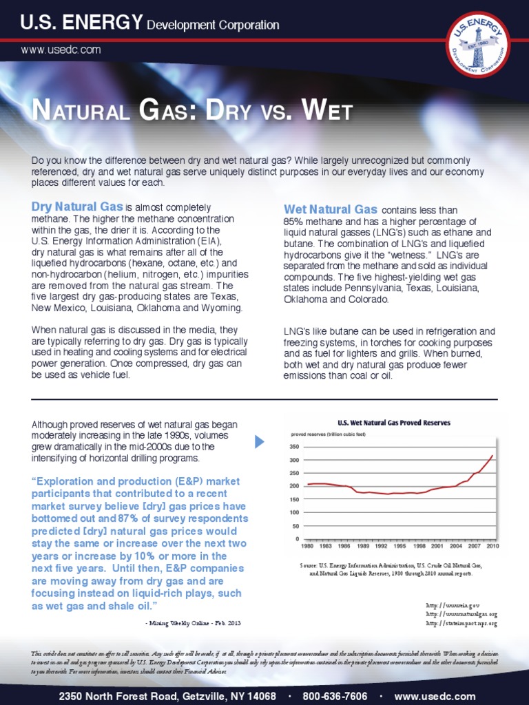 Natural Gas Dry Vs Wet 050913 PDF Natural Gas Liquefied Natural Gas