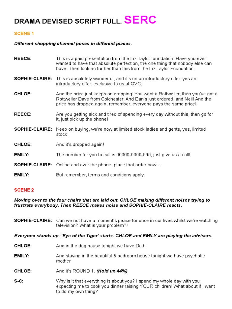 Drama Devised Script Full | PDF | United Kingdom