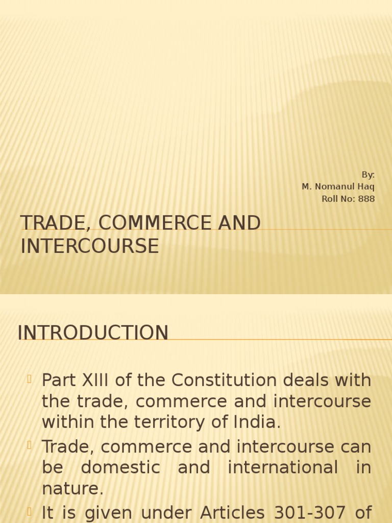 Freedom of Trade in Indian Constitution | PDF | Taxes | Discrimination