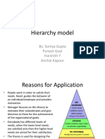 Hierarchy Model: By: Somya Gupta Puneet Goel Harshith Y Anchal Kapoor