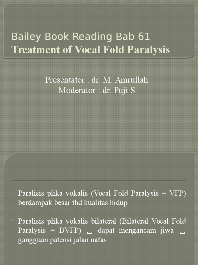 Treatment Vocal Fold Paralysis PDF