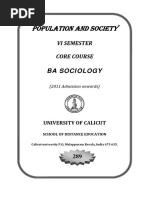 Population and Society VI Sem BA Sociology