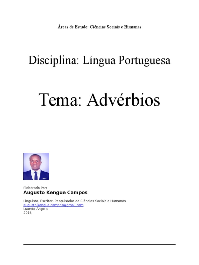 Advérbios de Negação e Exemplos | PDF | Advérbio | Relações sintáticas