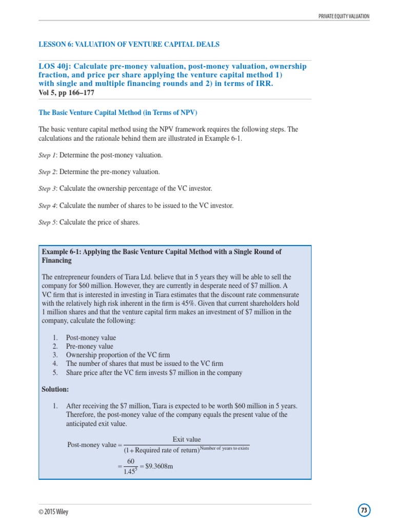 Venture Capital Valuation | PDF | Venture Capital | Corporate Finance