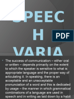 Speech Variants