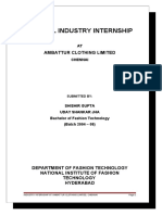 Apparel Internship Document PDF