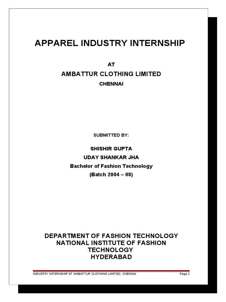 Apparel Internship Document PDF PDF Invoice Clothing