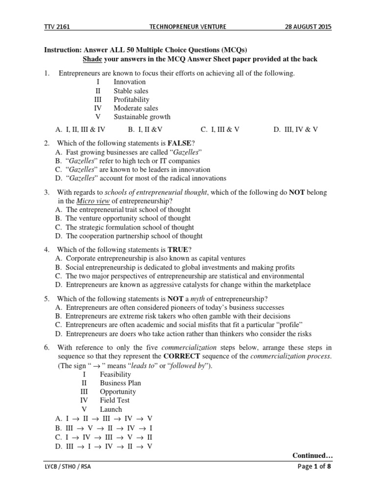 TTV Midterm 26 Aug - Sample - 3 | PDF | Entrepreneurship | Business Plan