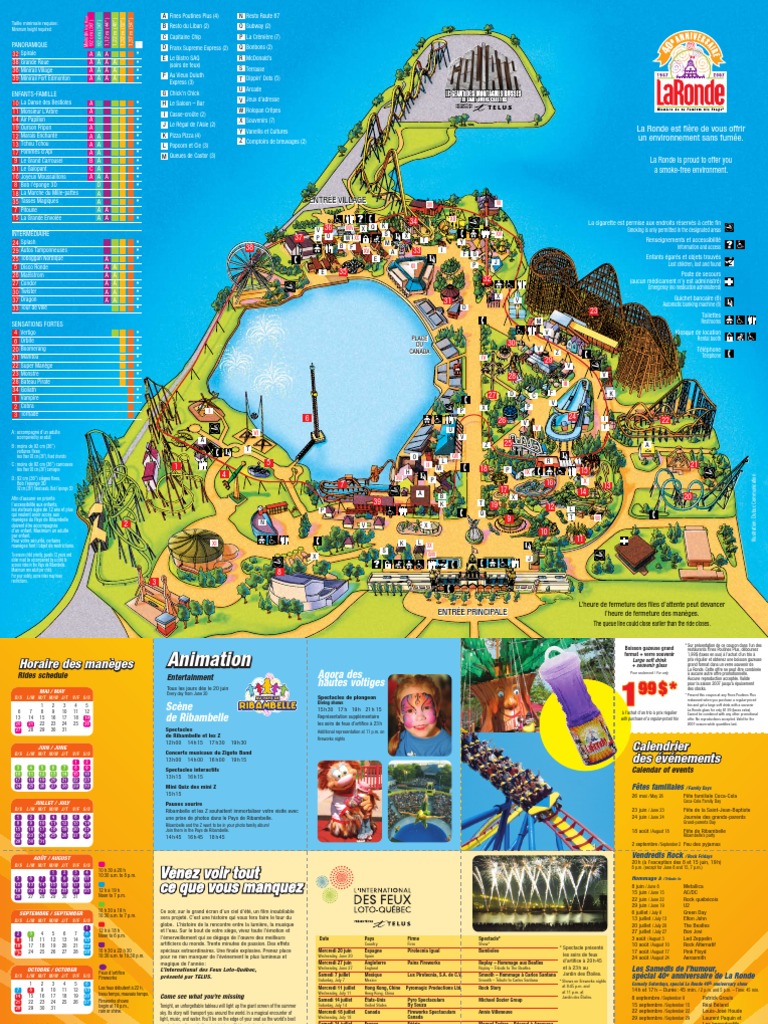 La Ronde Park Map 2024 | PDF | Rock And Roll Music | Leisure