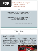 Assistência de Enfermagem Ao Paciente Politraumatizado - Choque - Hemorragia