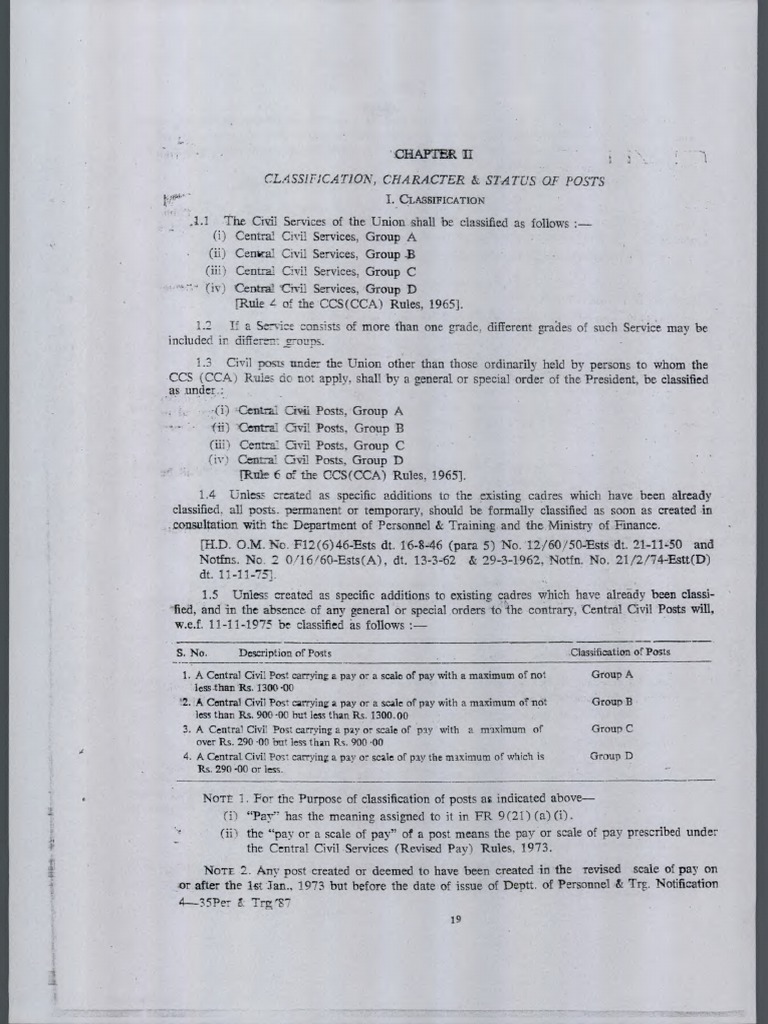 Classification, Character & Status Of: ' Chapter 11 | PDF
