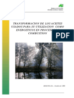 Transformación de Los Aceites Usados Para Su Utilización Como Energeticos en Procesos de Combustion - UPME