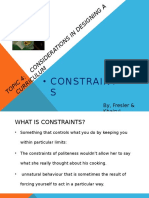 Curriculum Studies: Constraints