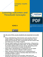 Leanring Outcomes and Threshold Concepts: Introduction To Complex Health Systems